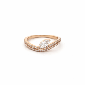 Bague Wave Marquise Or 18k rose
