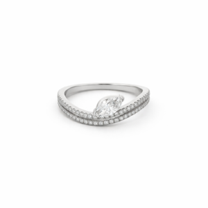 Bague Wave Marquise Or 18k blanc